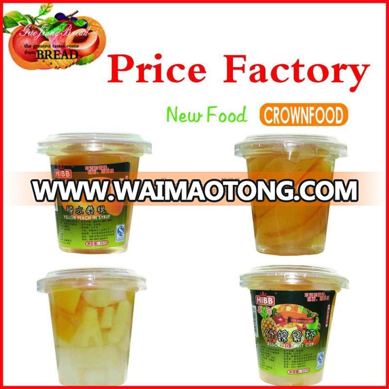 Canned fresh fruits plastic cup